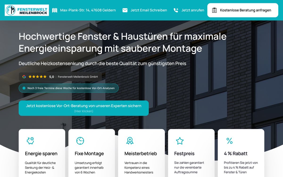 Anfrageseite von Fensterwelt Meilenbrock